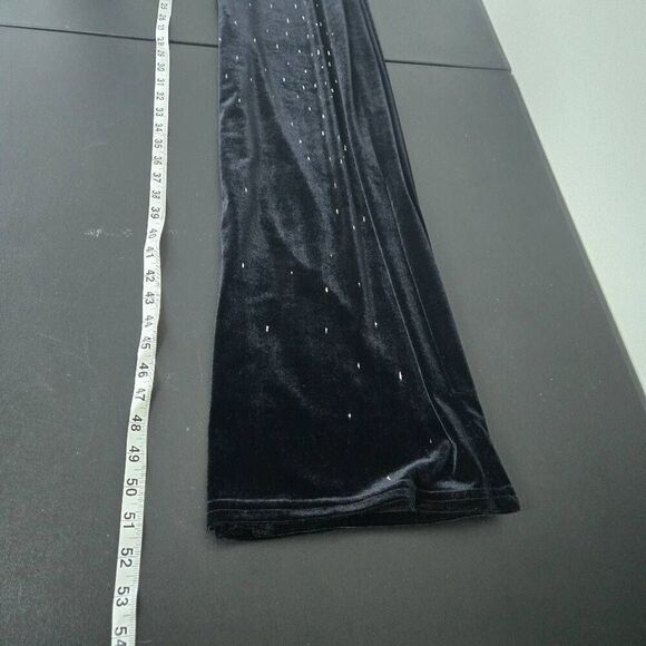 VTG Scott McClintock Womens Embellished Velvet Maxi Dress Sz 12 Black Vamp Glam - Picture 7 of 7
